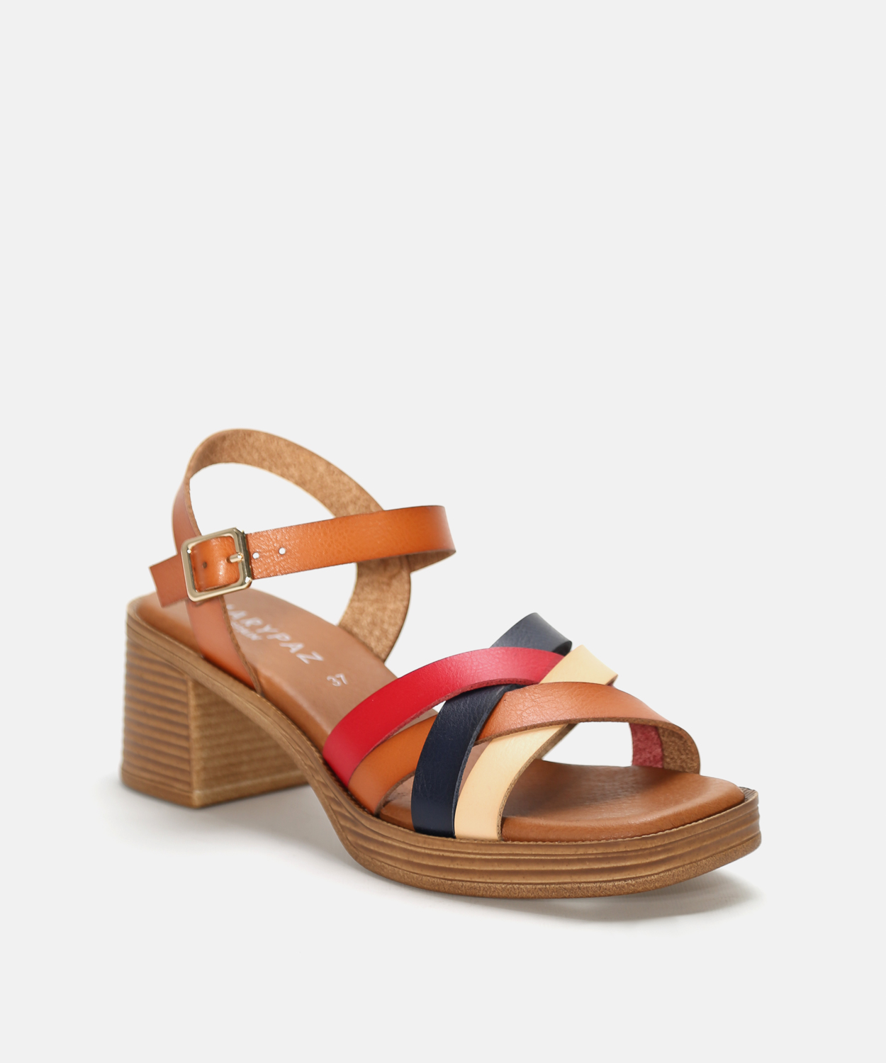 Sand&aacute;lia de plataforma tiras combinadas image number null